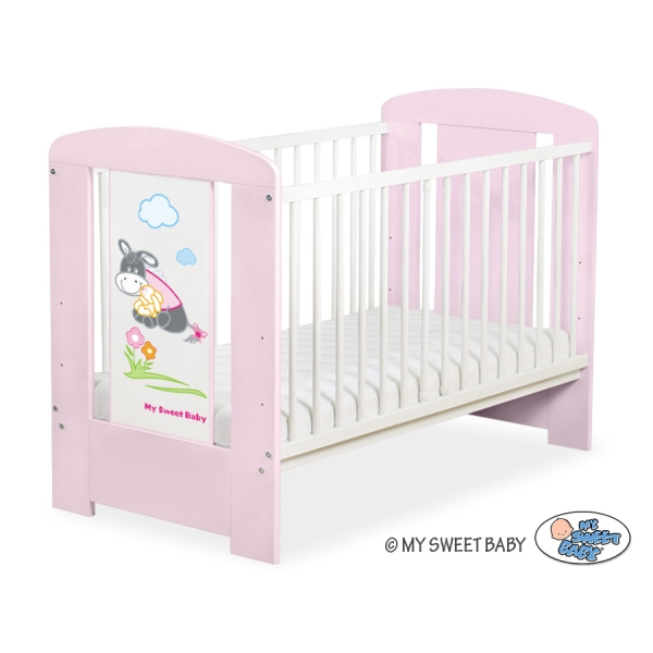 Babybett Rosa 120x60cm Esel Luca nr 5011-08-814