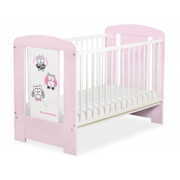 Babybett Rosa 120x60cm Eulen 5017-08-429