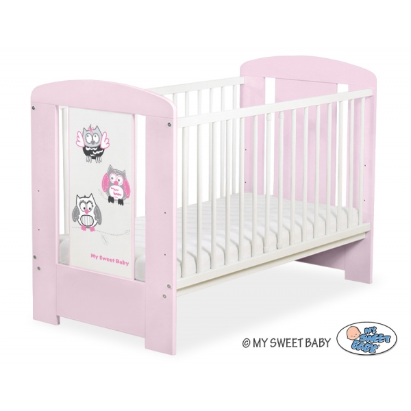 Babybett Rosa 120x60cm Eulen 5017-08-429