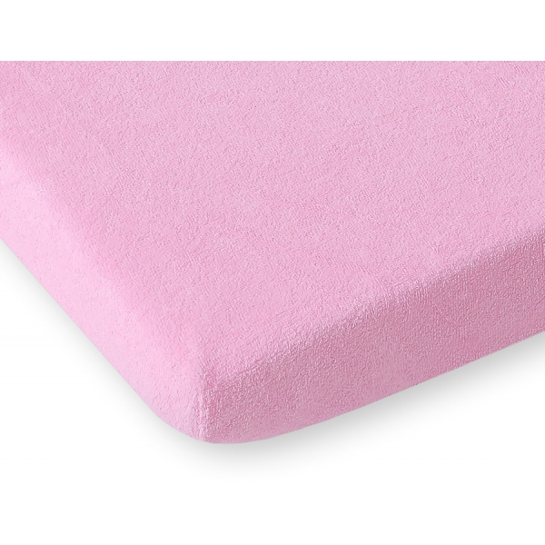 Babybett Spannbettlaken aus Frottee 140x70cm - Rosa