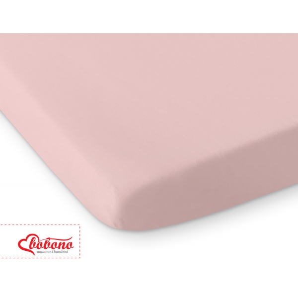 Babybett Spannbettlaken aus Baumwolle 120x60cm weiß- altrosa