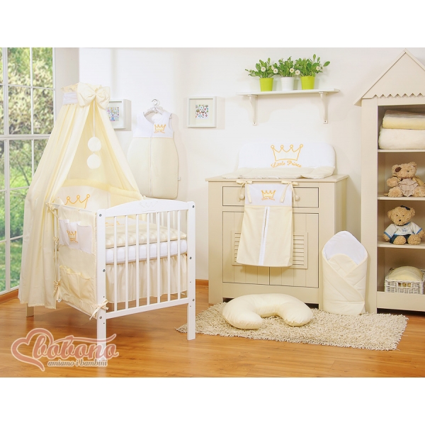 BabybettHimmel aus Baumwolle - Little Prince/Princess creme