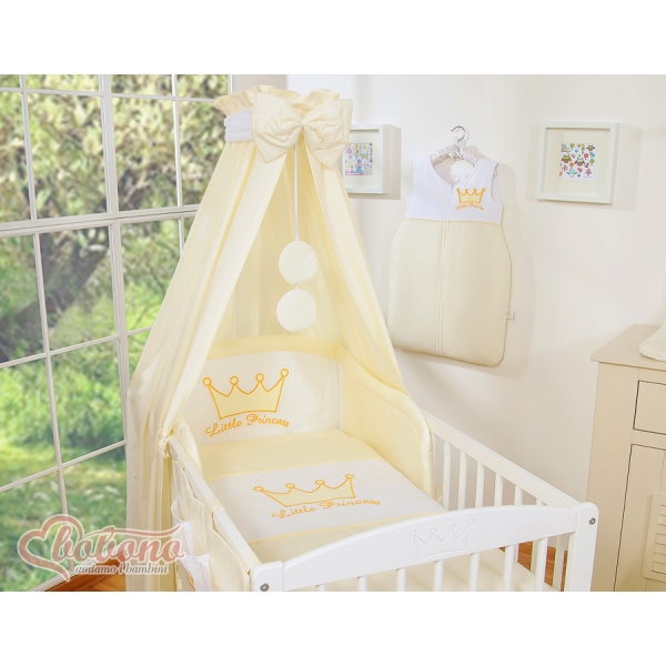 BabybettHimmel aus Baumwolle - Little Prince/Princess creme
