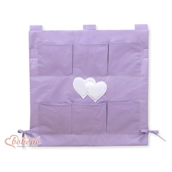 Babybetttasche - Hängende Herzen lila