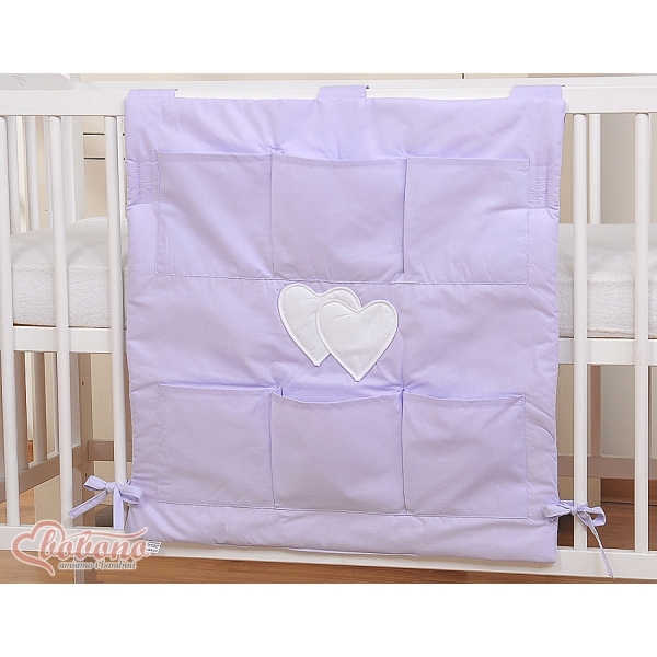 Babybetttasche - Hängende Herzen lila