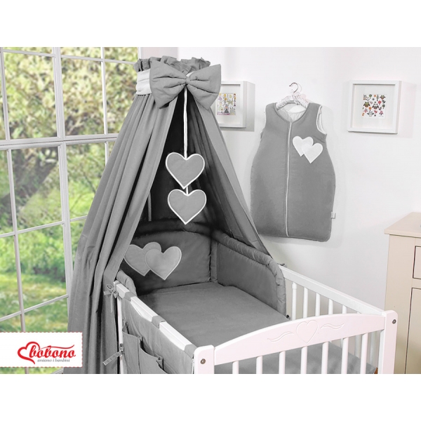 Babybettwäsche Set 5-tlg 60x120 Babybett Anthrazit