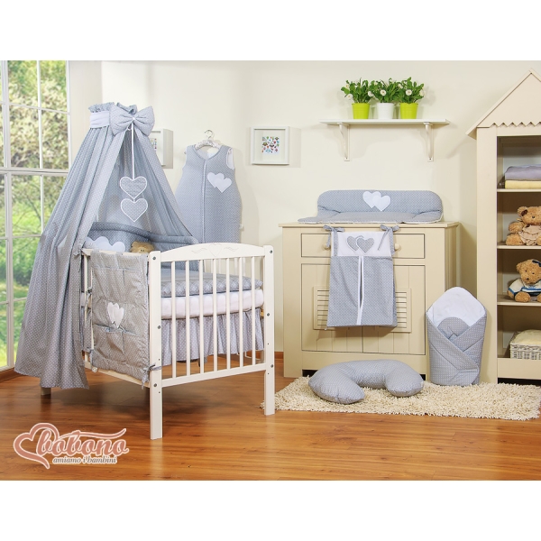 Grau Baby Bettset 90x120