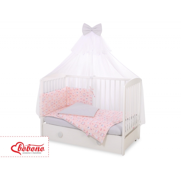 Babybettwäsche Set 5-tlg mit Moskitonetz - Ballerinen rosa