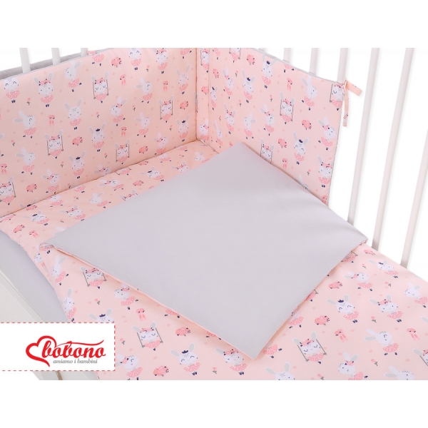 Babybettwäsche Set 5-tlg mit Moskitonetz - Ballerinen rosa