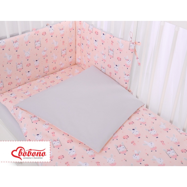 Babybettwäsche Set 5-tlg mit Moskitonetz - Ballerinen rosa