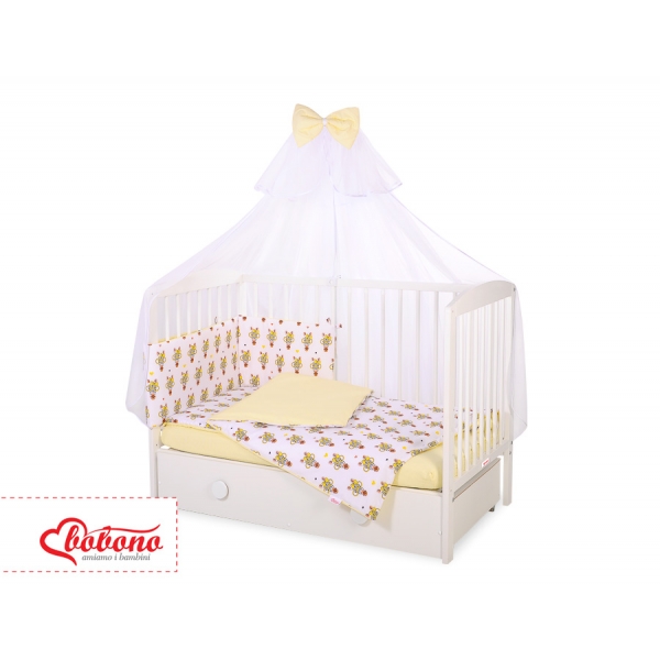 Babybettwäsche Set 5-tlg mit Moskitonetz - gelbe Zebras