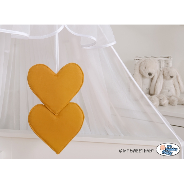 Babybettwäsche Set 5-tlg mit Moskitonetz- honiggelb