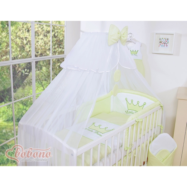 Babybettwäsche Set 5-tlg mit Moskitonetz - Little Prince/Princess grün