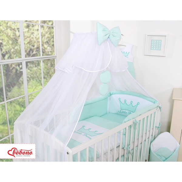 Babybettwäsche Set 5-tlg mit Moskitonetz - Little Prince/Princess minze