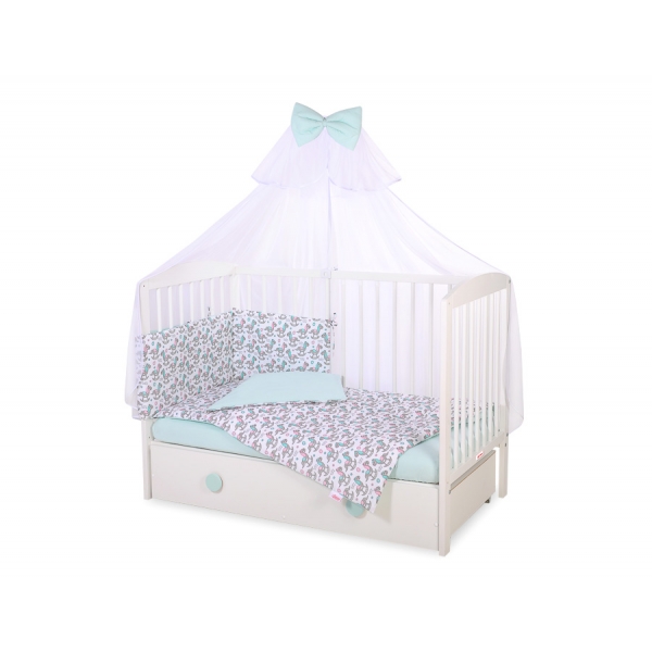 Babybettwäsche Set 5-tlg mit Moskitonetz - Schaukelpferde