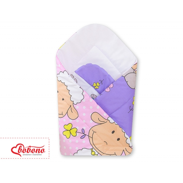 Babyhörnchen mit steife Einlage - Basic Schafe lila-rosa