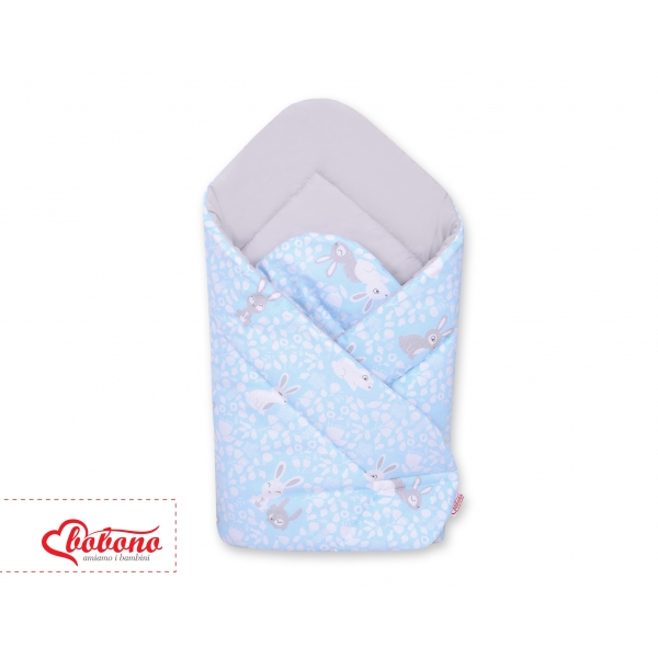 Babyhörnchen mit steifen Einlage - blaue Hasen