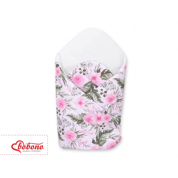 Babyhörnchen mit steifen Einlage - rosa Blüten/weiß