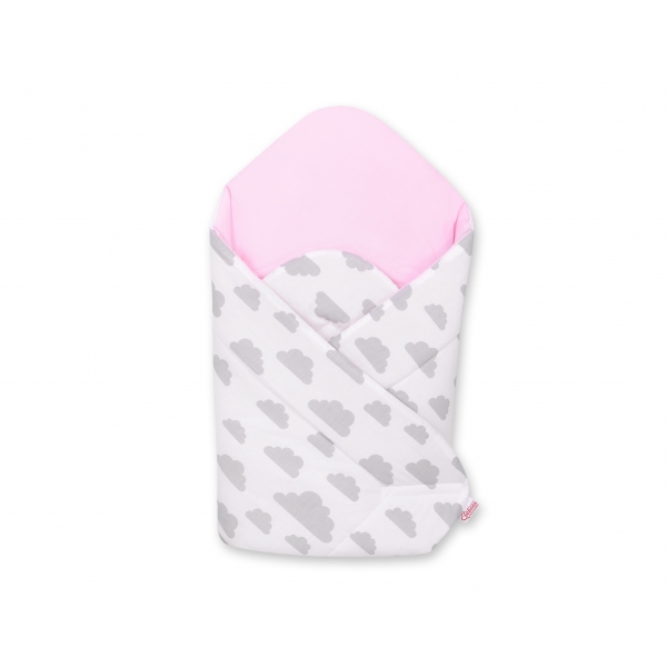 Babyhörnchen mit steifen Einlage - Wolken grau/rosa