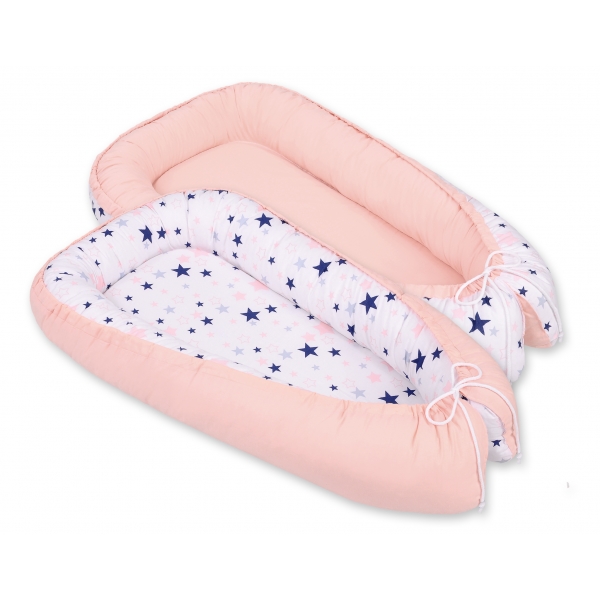 Babykokon - navy blue stars/puderrosa