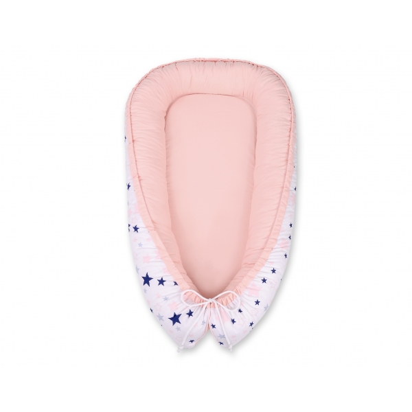 Babykokon - navy blue stars/puderrosa