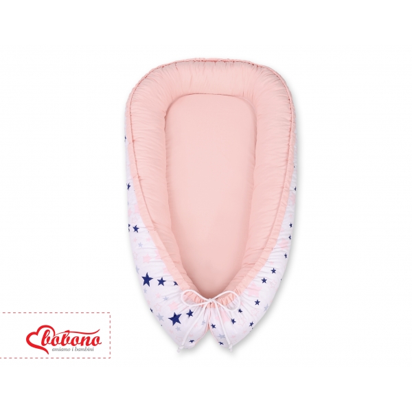 Babykokon - navy blue stars/puderrosa