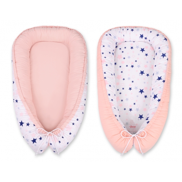 Babykokon - navy blue stars/puderrosa