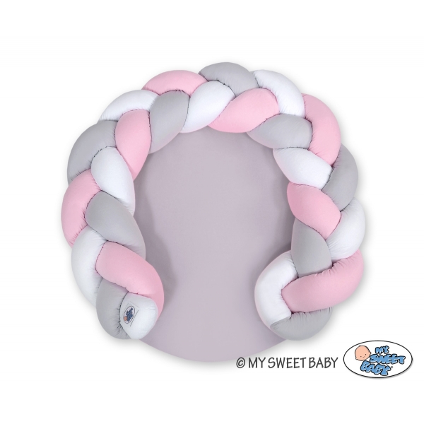Babykokon / Spielmatte 2 in1 - weiß-rosa-grau