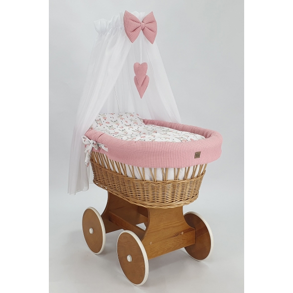 Babykorb auf große Rädern Komplett-Set Hasen