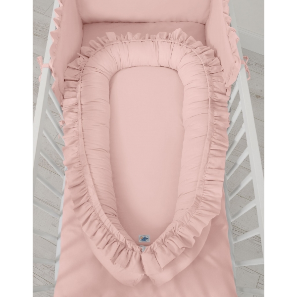 Babynest mit Rüsche - altrosa