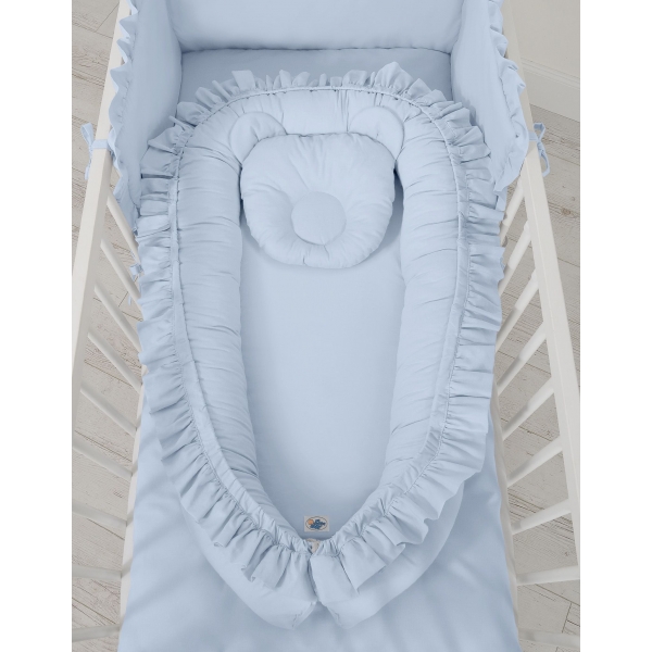 Babynest mit Rüsche - blau