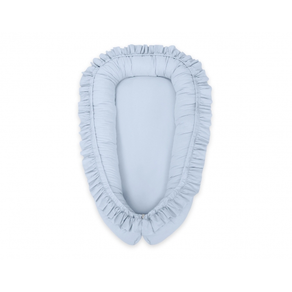Babynest mit Rüsche - blau