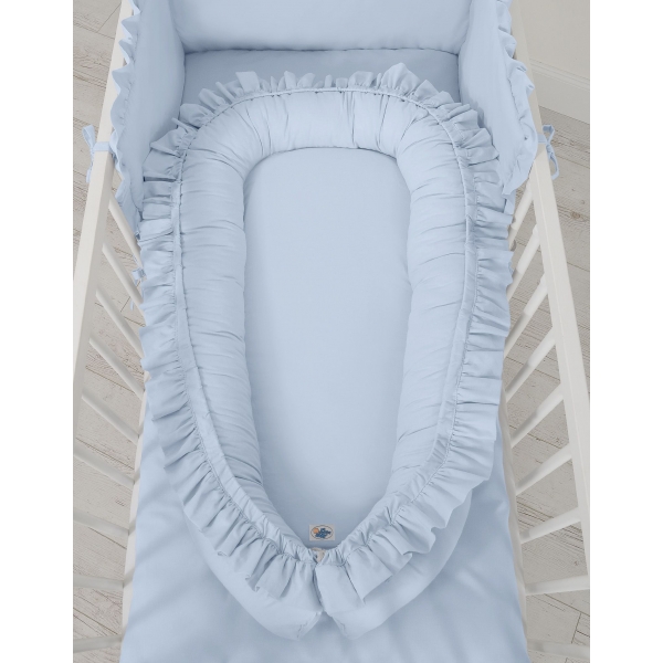 Babynest mit Rüsche - blau