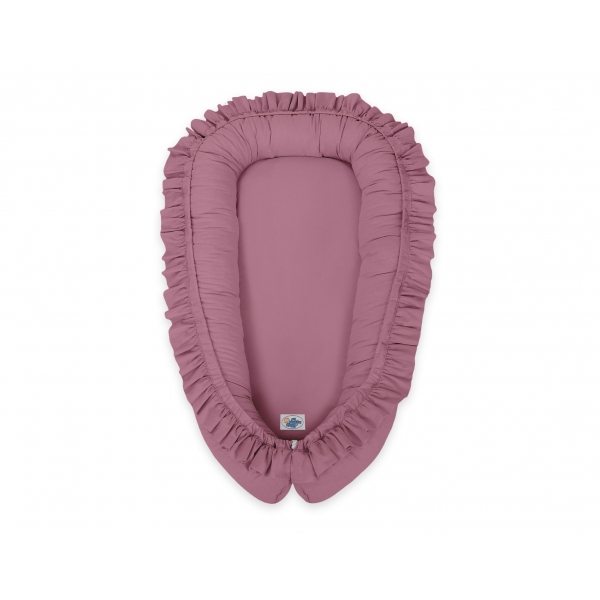 Babynest mit Rüsche Kokon - pastellviolett