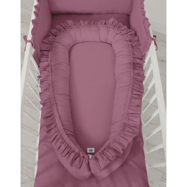 Babynest mit Rüsche Kokon - pastellviolett