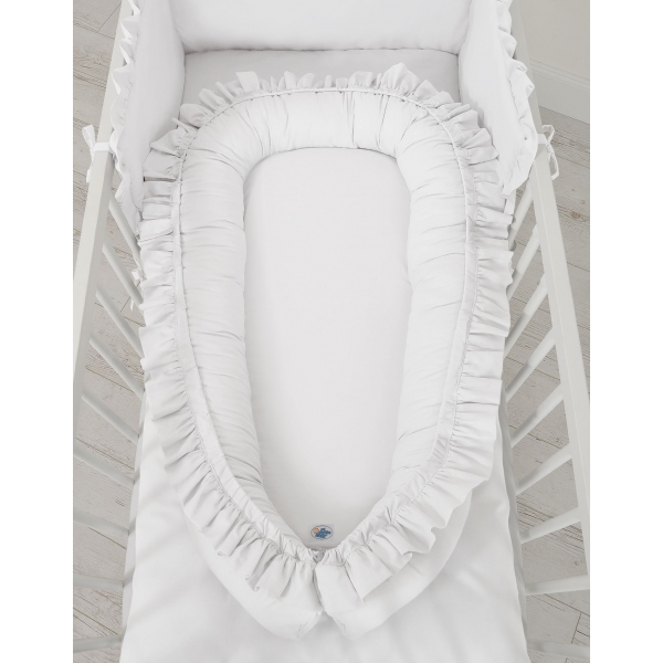Babynest mit Rüsche - Weiß