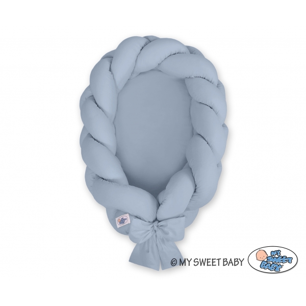 Babynest Geflochten pastellblau 2 in 1