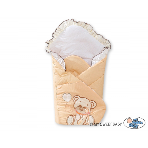 Babynestchen - Bär mit Schleife pfirsich