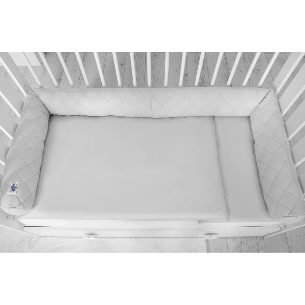 Babynestchen Bettumrandung 2in1 gesteppt - grau