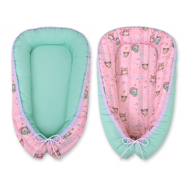 Babynestchen - Eulen rosa-minze/minze