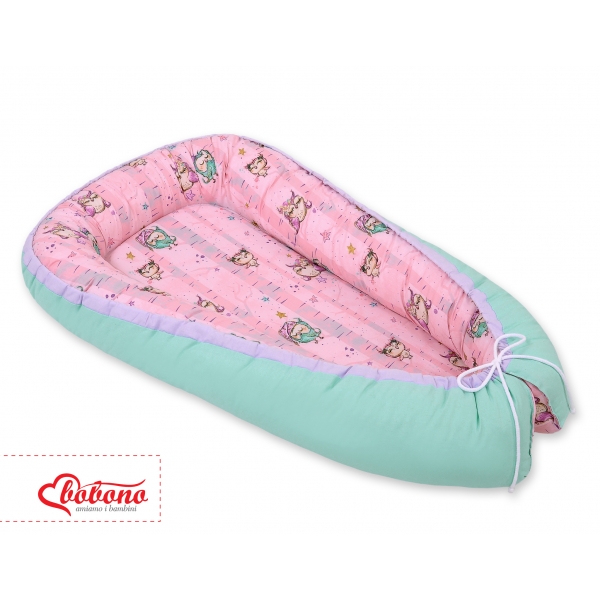 Babynestchen - Eulen rosa-minze/minze