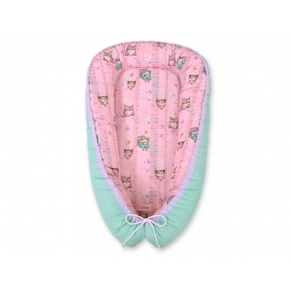 Babynestchen - Eulen rosa-minze/minze