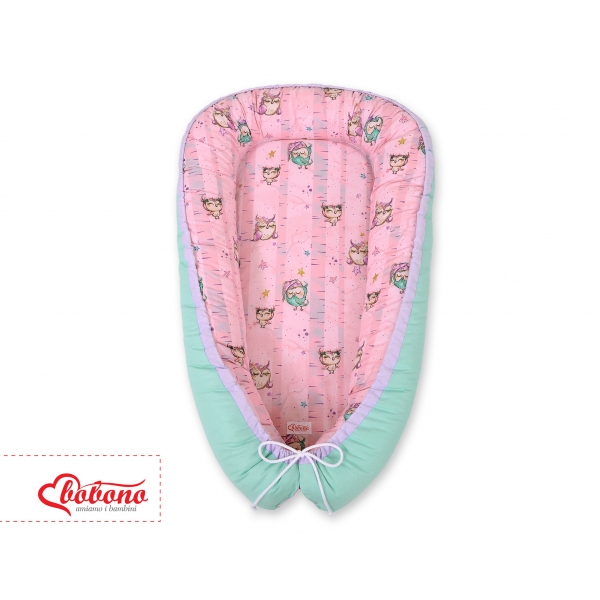Babynestchen - Eulen rosa-minze/minze