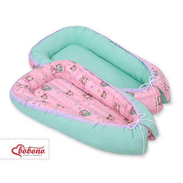 Babynestchen - Eulen rosa-minze/minze
