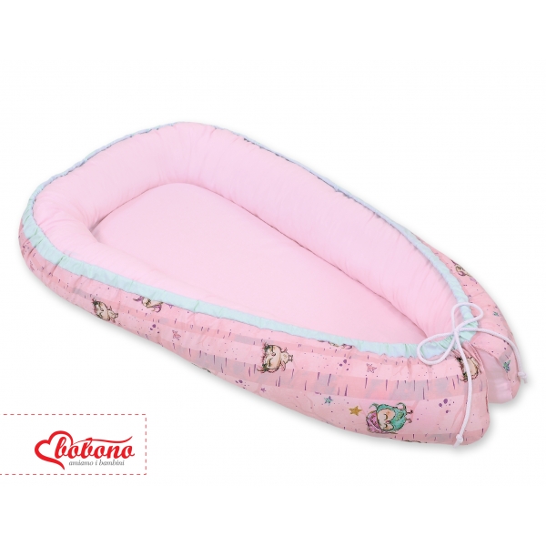 Babynestchen - Eulen rosa-minze/rosa