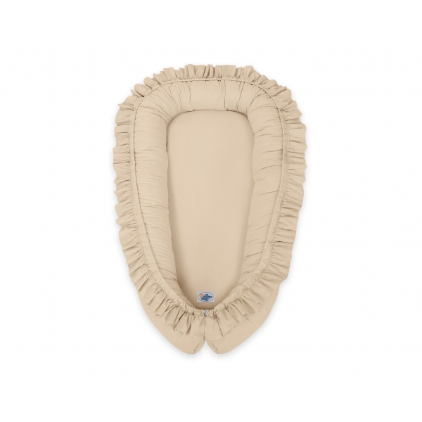 Babynestchen mit Rüsche - beige