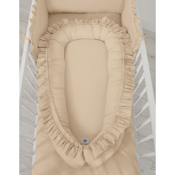 Babynestchen mit Rüsche - beige