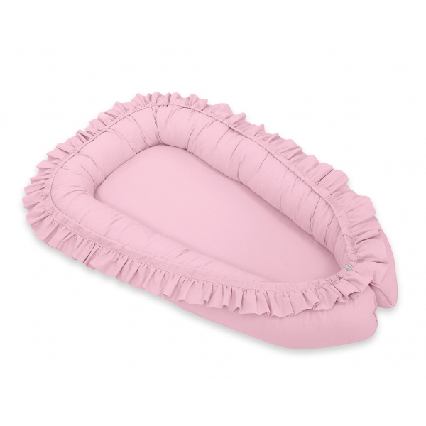 Babynestchen mit Rüsche - rosa