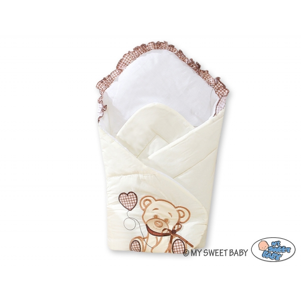 Babynestchen mit Steife Einlage - Bär mit Schleife braun