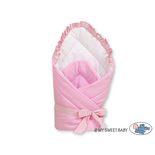 Babyhörnchen mit steife Einlage - Bär mit Schleife rosa